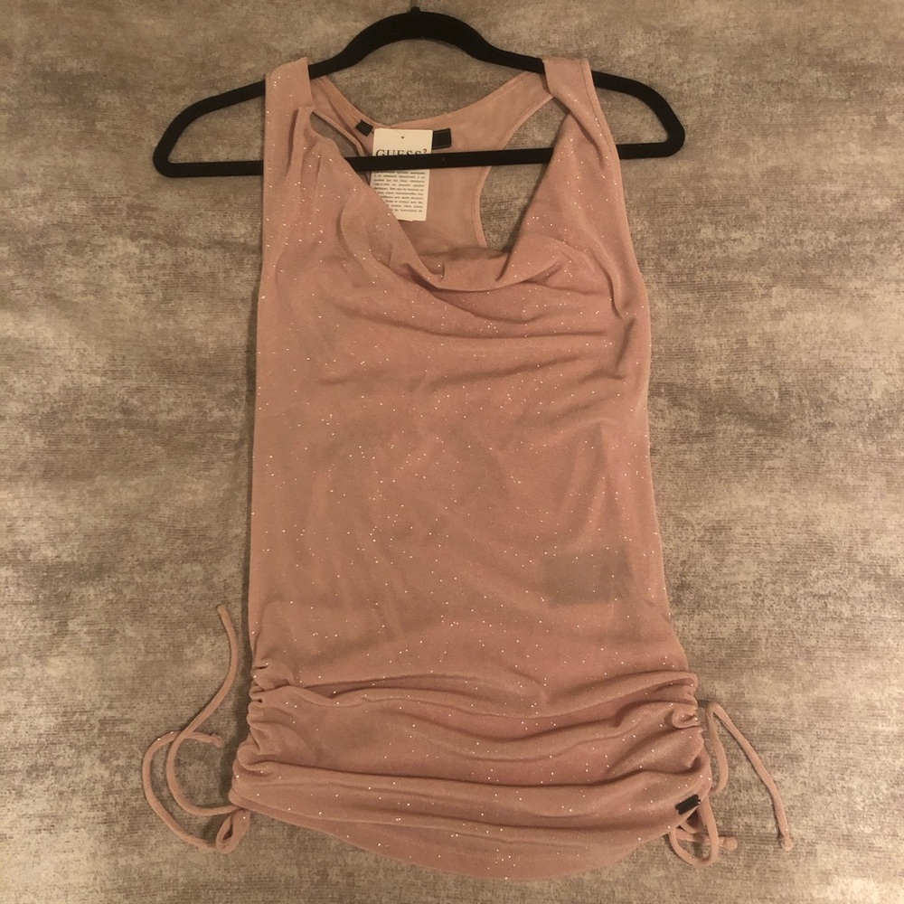 NWT Guess Pink Gloss Top